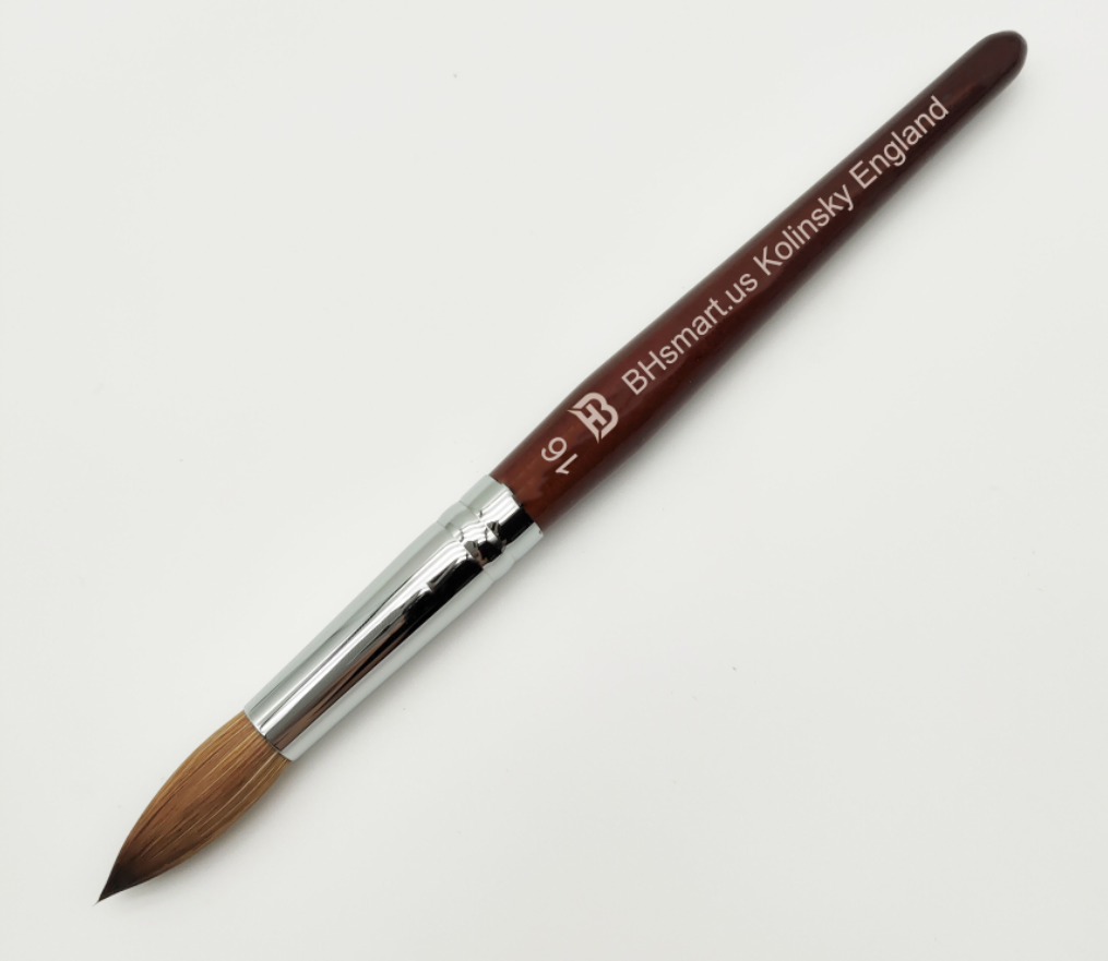 BHSMART Premium Quality Acrylic Nail Brush 100% Kolinsky Professional Wooden Handle