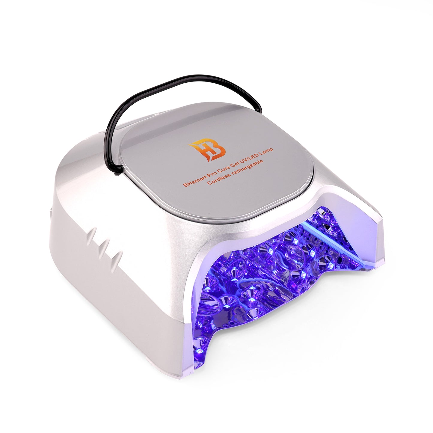 BHSMART- Pro Professional Hybrid 86W Wireless Rechargeable UV LED Nail Curing Lamp Cordless Nail Dryer for Gel Nails, Manicure, Pedicure Silver