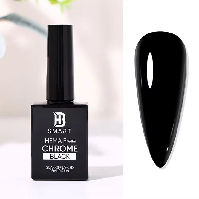 BHSMART Chrome Base TPO & HEMA-Free Super White/Black/Clear UV/LED Gel No Wipe Mirror Effect Chrome