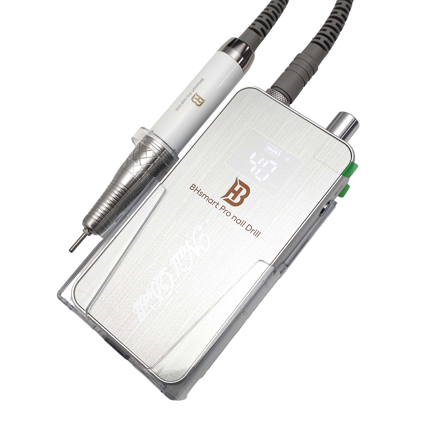 BHSMART 40,000RPM Professional Brushless Handpiece Acrylic Rechargeable Cordless Electric Nail Drill