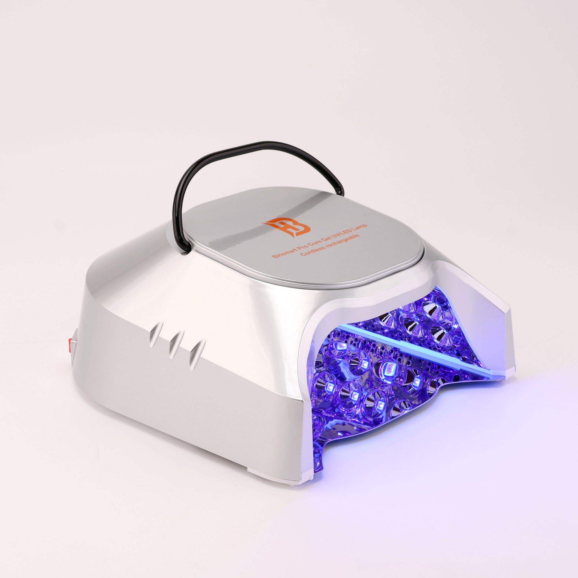 BHSMART- Pro Professional Hybrid 86W Wireless Rechargeable UV LED Nail Curing Lamp Cordless Nail Dryer for Gel Nails, Manicure, Pedicure Silver