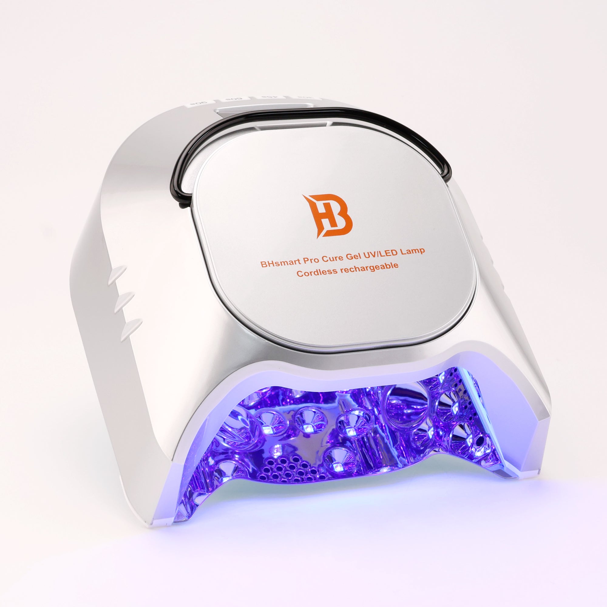 BHSMART- Pro Professional Hybrid 86W Wireless Rechargeable UV LED Nail Curing Lamp Cordless Nail Dryer for Gel Nails, Manicure, Pedicure Silver