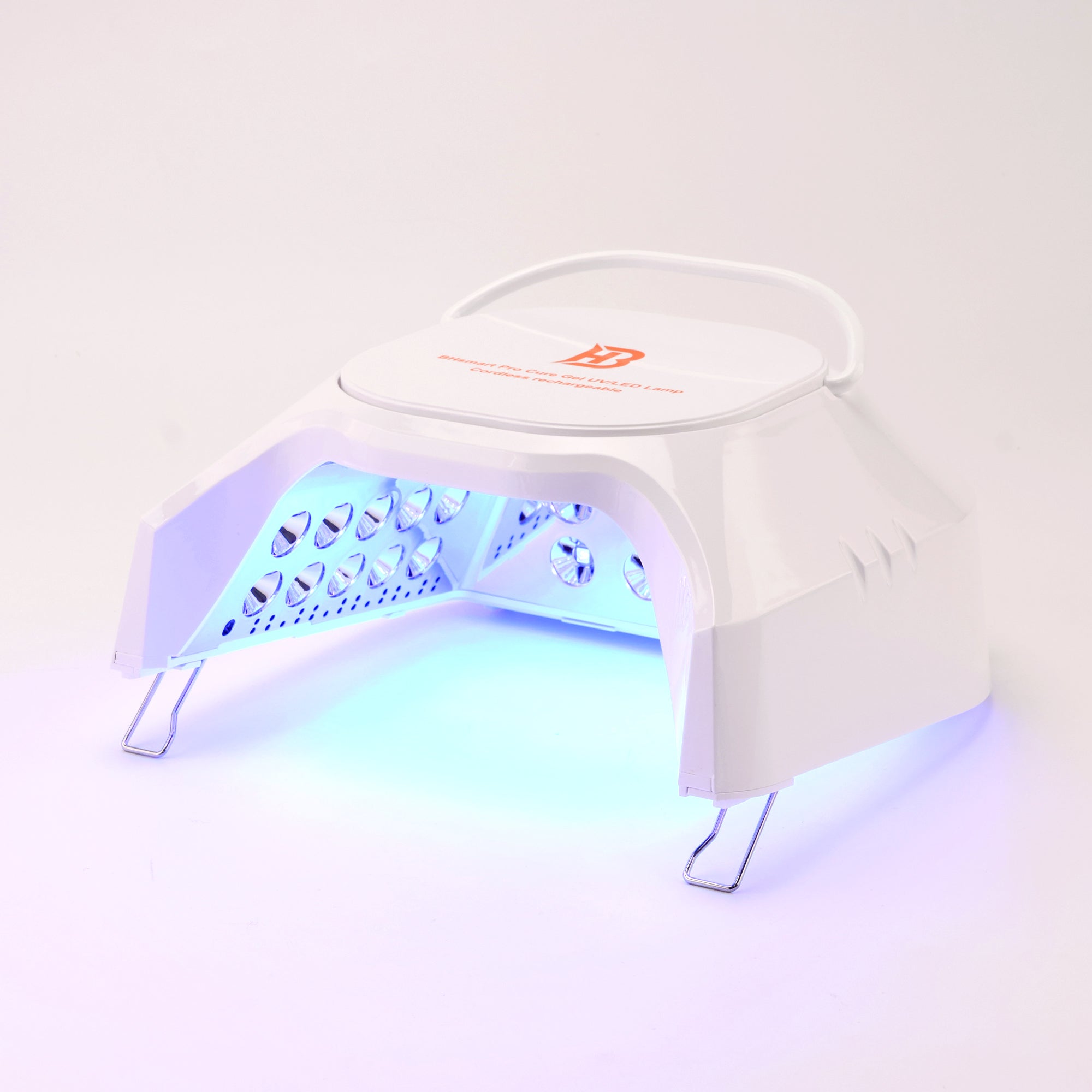 BHSMART- Pro Professional Hybrid 86W Wireless Rechargeable UV LED Nail Curing Lamp Cordless Nail Dryer for Gel Nails, Manicure, Pedicure White