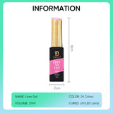 BHSMART 24 Color Professional TPO & HEMA-Free UV/LED Gel Liner Kit for Nail Art
