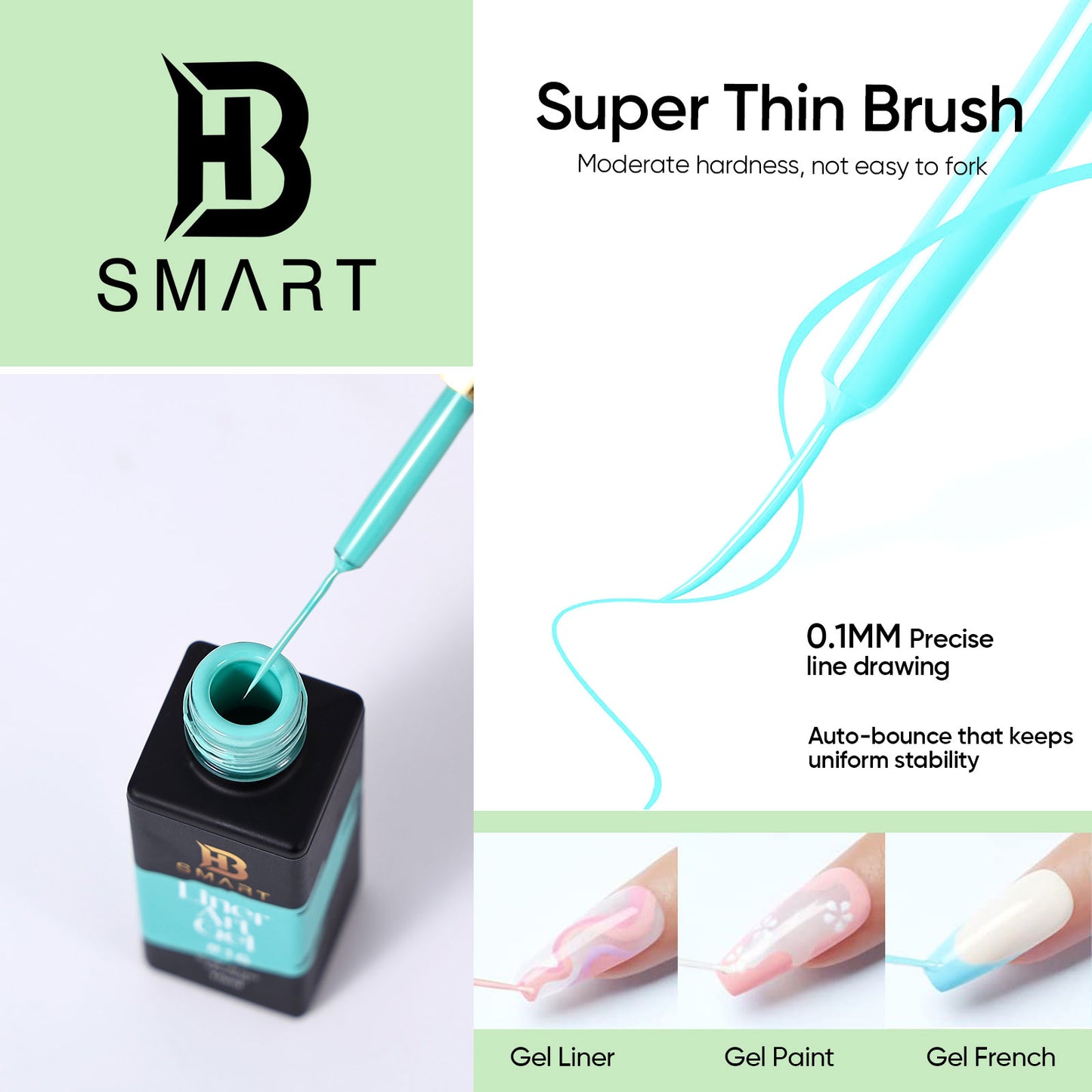 BHSMART 24 Color Professional TPO & HEMA-Free UV/LED Gel Liner Kit for Nail Art