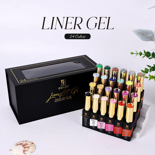 BHSMART 24 Color Professional TPO & HEMA-Free UV/LED Gel Liner Kit for Nail Art
