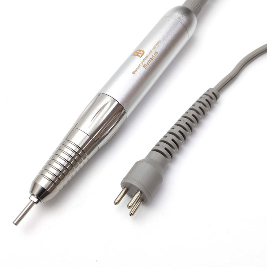 BHSMART High Power Nail Driller Handpiece Quiet and Vibration-Free Professional Electric Nail Drill Machine with Multiple Connector Cables, Silver