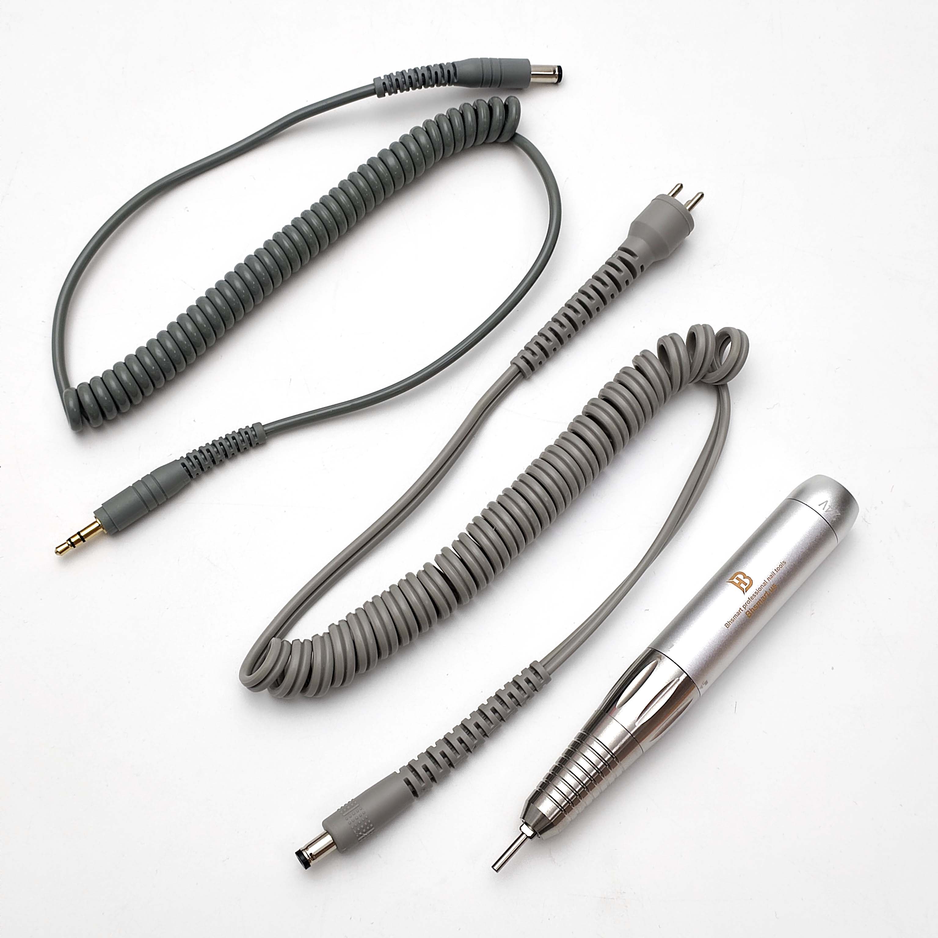 BHSMART High Power Nail Driller Handpiece Quiet and Vibration-Free Professional Electric Nail Drill Machine with Multiple Connector Cables, Silver